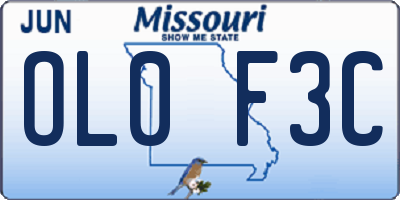 MO license plate OL0F3C