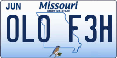 MO license plate OL0F3H