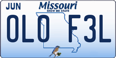 MO license plate OL0F3L