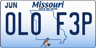 MO license plate OL0F3P