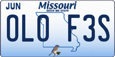 MO license plate OL0F3S