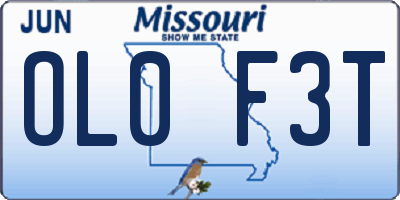 MO license plate OL0F3T