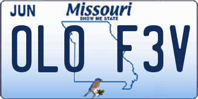 MO license plate OL0F3V