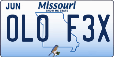 MO license plate OL0F3X