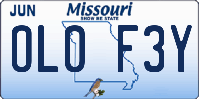 MO license plate OL0F3Y