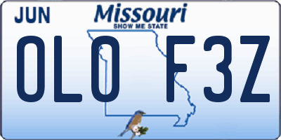 MO license plate OL0F3Z