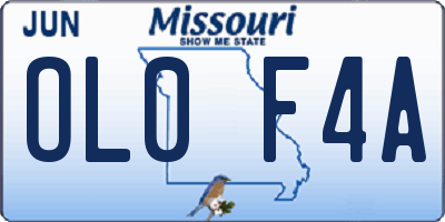 MO license plate OL0F4A