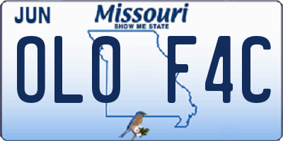 MO license plate OL0F4C