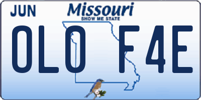 MO license plate OL0F4E
