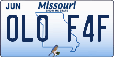 MO license plate OL0F4F