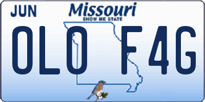 MO license plate OL0F4G
