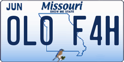 MO license plate OL0F4H