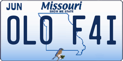 MO license plate OL0F4I