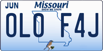 MO license plate OL0F4J