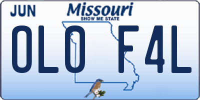MO license plate OL0F4L