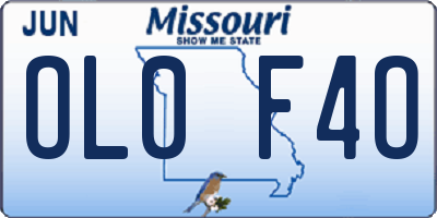 MO license plate OL0F4O