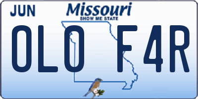 MO license plate OL0F4R