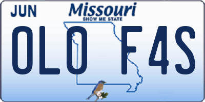 MO license plate OL0F4S