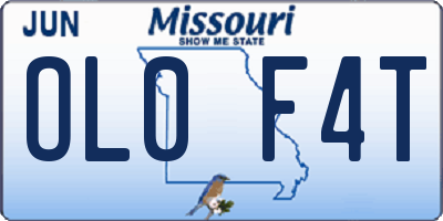 MO license plate OL0F4T