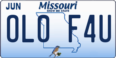MO license plate OL0F4U