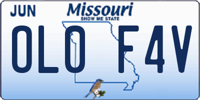 MO license plate OL0F4V
