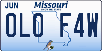 MO license plate OL0F4W