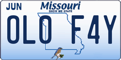 MO license plate OL0F4Y