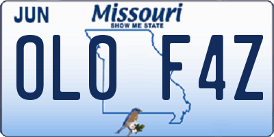 MO license plate OL0F4Z