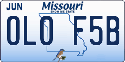 MO license plate OL0F5B