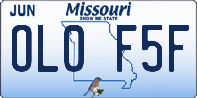 MO license plate OL0F5F