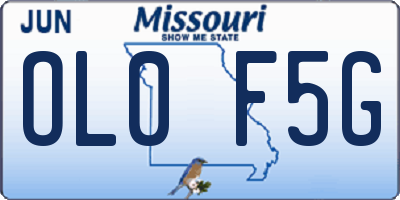MO license plate OL0F5G