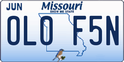 MO license plate OL0F5N
