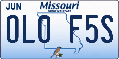 MO license plate OL0F5S