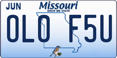 MO license plate OL0F5U