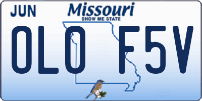MO license plate OL0F5V