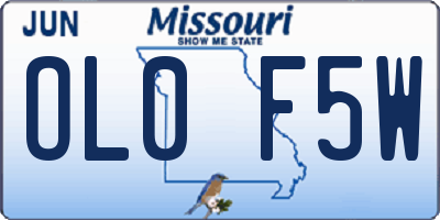 MO license plate OL0F5W