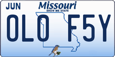 MO license plate OL0F5Y