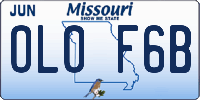 MO license plate OL0F6B