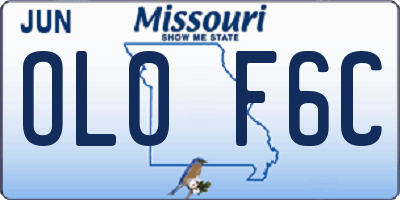 MO license plate OL0F6C