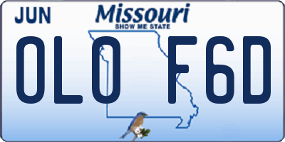MO license plate OL0F6D