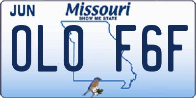 MO license plate OL0F6F