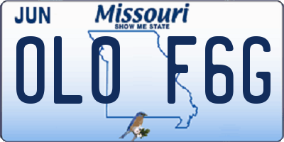 MO license plate OL0F6G