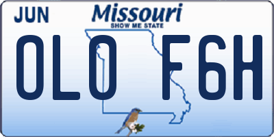 MO license plate OL0F6H