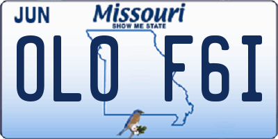 MO license plate OL0F6I