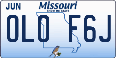 MO license plate OL0F6J