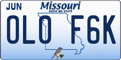MO license plate OL0F6K