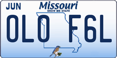 MO license plate OL0F6L