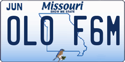 MO license plate OL0F6M