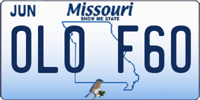 MO license plate OL0F6O