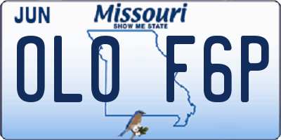 MO license plate OL0F6P
